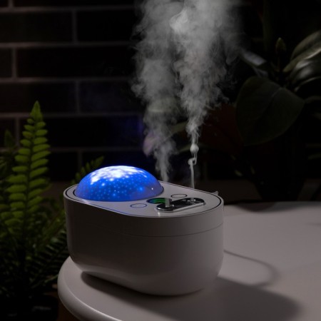 Air humidifier Luazon HM-11, nightlight "Star Sky", 1 l., 4W, AKB 4000 mA/h, white