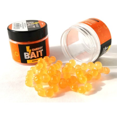 Artificial nozzle Energy Bait "caviar", flavored, m, 7 mm, 63 pcs, color light-orange