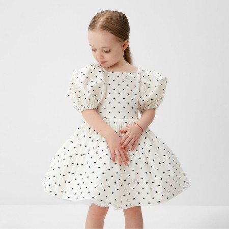 Платье нарядное детское MINAKU: PartyDress, цвет белый, рост 98 см