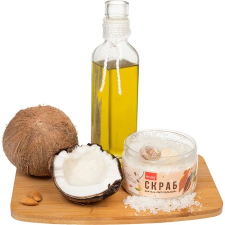 Bradex body scrub "nutritious", with coconut chips, cocoa oil and sea salt-5