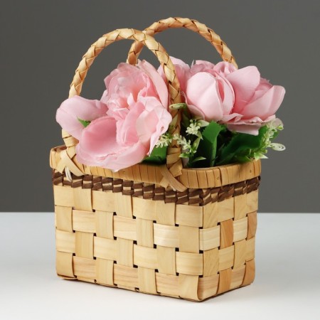 Wicker basket, 18 x 10 x 11.5/23 cm, sequoia-1