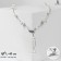 Beads "Fleur" balls, white color in silver, adjustable length, No. 12, beads No. 16, No. 20, 40 cm