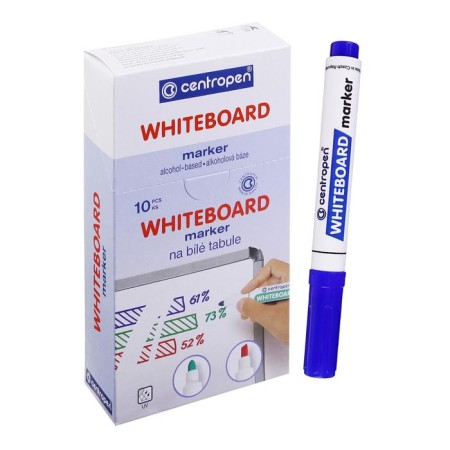 Board marker, centropen 8569, bullet/mowed, 1.5-5.0 mm, blue