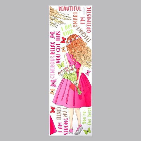Sticking plastic interior color "Girl with tulips" 30x90 cm-1