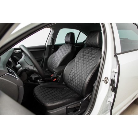 Autorekhly for Skoda Octavia A5, (40/60), without armrest, 2008-2013, rhombus, eco-leather, set 732776-1