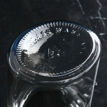 Bank for bulk products "Baisy Sheft", glass, gray cover, 1.3 l, Iran-3