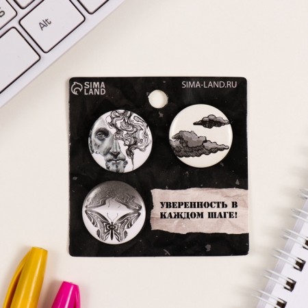 Icons sunset set 3 pcs d = 25 mm "Antiquity and graphics" 7x7 cm-1