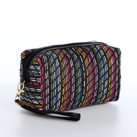 Cosmetic bag with lightning, black color