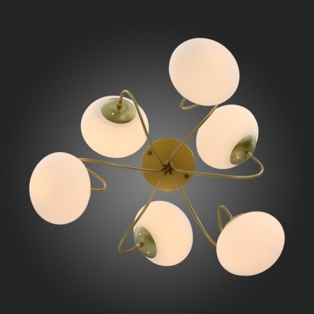 Ceiling EVOLUCE lamp. SL717.202.06. Acini. 6x40 watts, E27, 65x65x37 cm, color gold-4