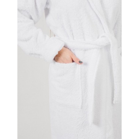 Women's bathrobe, with a shack, size 52-54, white color-3
