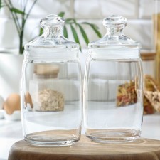 A set of glass cans for bulk products Cesni, 1.1 l, 2 pcs