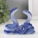 Souvenir Ceramics "Two Cobra with Heart" Blue with gold 4.2x1.2x9.4 cm