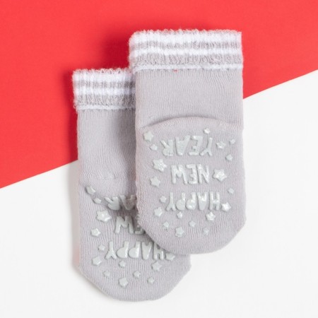 New Year's children's socks I am a “snowman”, gray color, 8-10 cm-1