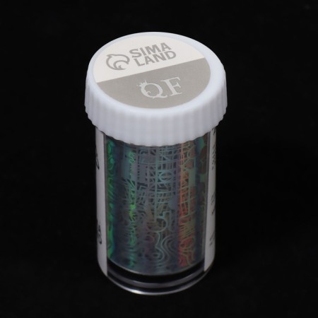 Translated foil for decor "Abstraction", 4 × 50 cm, in a plastic case, color holographic silver-2