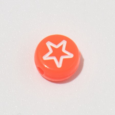 Acrylic bead "Drawings" mix, 7 × 4 mm, (set 10 g), the color is bright-coral-2
