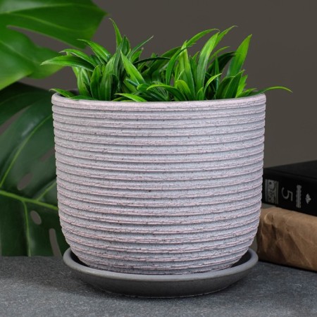 Flower pot "vine" pink-gray, 1.73 liters-1