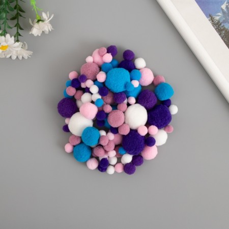 Decor for creativity "Pomponchiki. Starry sky" d = 1-3 cm set of 135 pcs