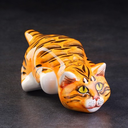 Porcelain figurine "Cat Barsik Red", 20 cm-1