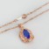 Set 3 objects: earrings, pendant, dimensionless "Edel" openwork oval, blue color in gold, 45 cm
