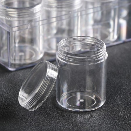Casket Plastic for little things "Circle" Transparent set 12V1 4.8x3.7x3.7 cm 5.5x12x16 cm-3