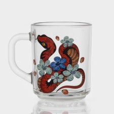 New Year's glass tea mug 