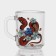 New Year's glass tea mug "Flowers and snakes", 200 ml, mix