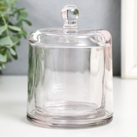 Bank for candles glass with a lid "Dome" Transparent 11.2x9x9 cm