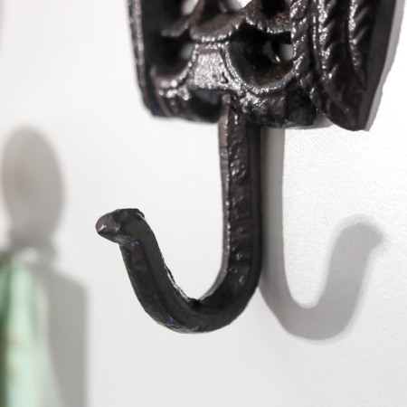 Hook decorative cast iron "point owl" 14x3x8 cm-3