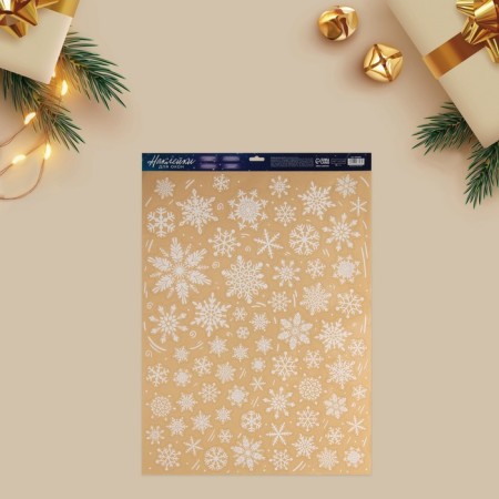 Stick for windows "Round dance of snowflakes", reusable, 50 x 70 cm, new year-1