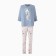 Homemade female set (fufaika/pants), blue color, size 58