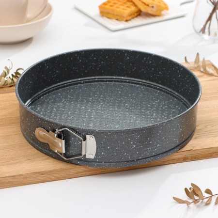 The shape of a share for baking "Elin Marble", 28 × 6.5 cm, a removable bottom, anti -stick coating, color gray color