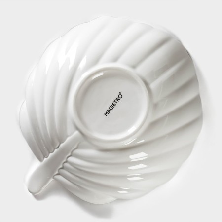 Porcelain salad Magistro "Blanche. Sheet ", 800 ml, 24.5 × 20.5 cm, white color-4