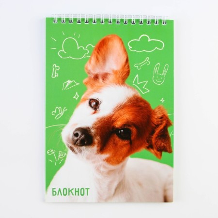 Notepad "Dog", A5 format, 40 sheets, cardboard cover soft