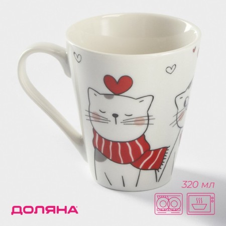 Porcelain shade "Kitty", 320 ml, white color