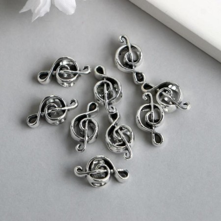 Busina for creativity Metal "Violin key" silver 7034 1.8x1.1 cm-2
