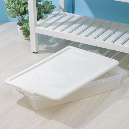 Storage container with Porter lid, 18 l, 66 × 42 × 12 cm, ivory color-3