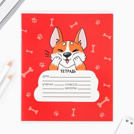 Notebook in a cage 24 sheet A5, on the paper clip “September 1: Corgi”, covered cardboard, 5 types of mix-6
