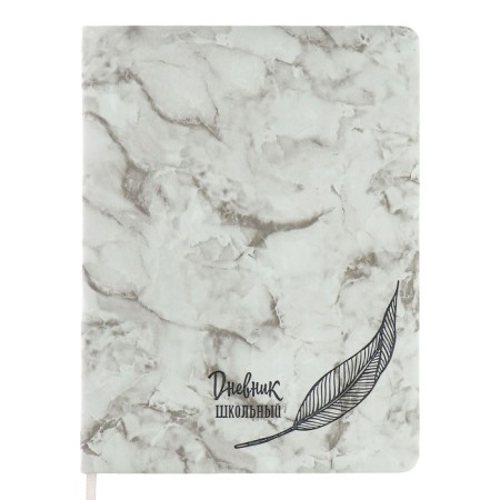 Diary 1-11 grade "Gray marble", artificial leather, a solid cover with embossing, with liesa, 48 sheets