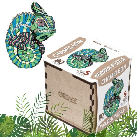 Ewa wooden puzzle, chameleon, 26 × 20 cm, puzzle-1