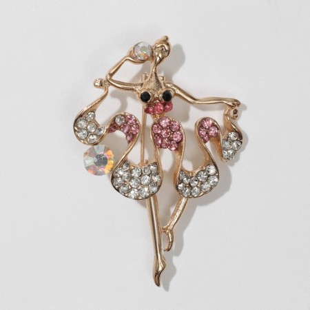 Set 2 objects: brooch, glitter "ballerina", colored, glitter - color mix-1