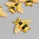 Decor for creativity plastic "Bee with golden lines" 2.6x3.1 cm