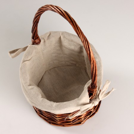 Wicker basket, d21x11xh26 cm, brown, willow-2