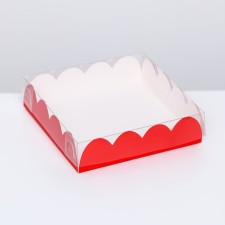 Box for cookies, red, 12 x 12 x 3 cm