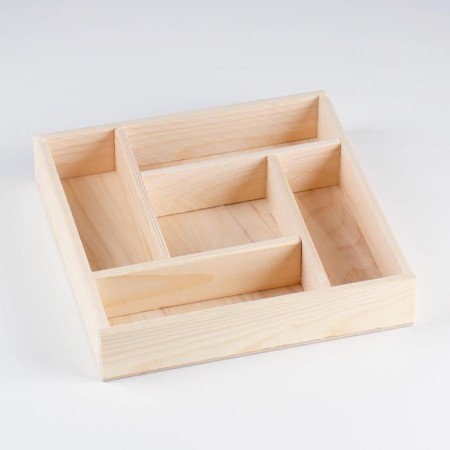 Wooden box "Labyrinth" 25x25x5 cm, natural color-1