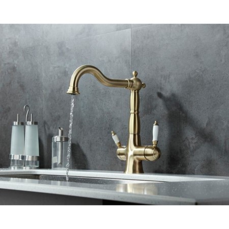 LEMARK VILLA LM4858B kitchen mixer, single -leaf, output for drinking, bronze-1