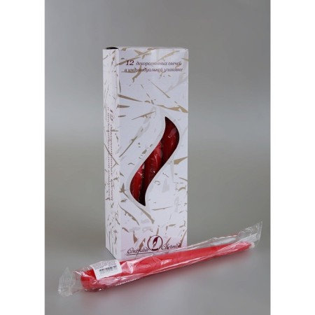 Antique candle, 2.3x 24.5 cm, 5 hours, 55 g, red-1