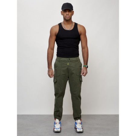 Cargo jeans men, size 46-48, khaki color-2
