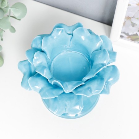 Ceramics candlestick for 1 candle "Flower on the pedestal" 10x12x12 cm-2
