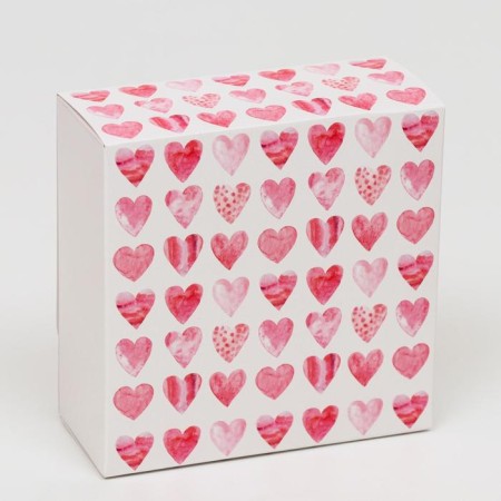 Gift box team with the window "heart", 11.5 x 11.5 x 5 cm-2