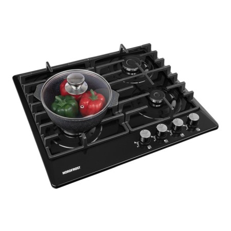 Hon surface NordFrost HS 6043 b, gas, 4 burners, black-3